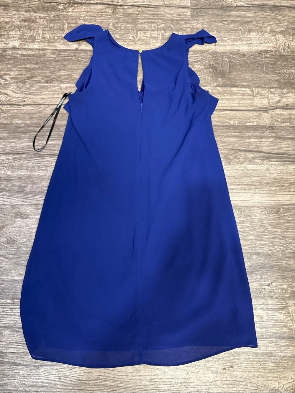 Vince Camuto Royal Blue Ruffle Sleeve Keyhole Shift Dress - Picture 3 of 10